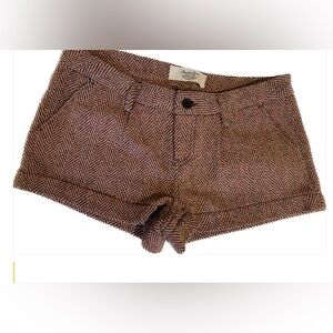 American Rag Herringbone Shorts - Brown, Maroon and White